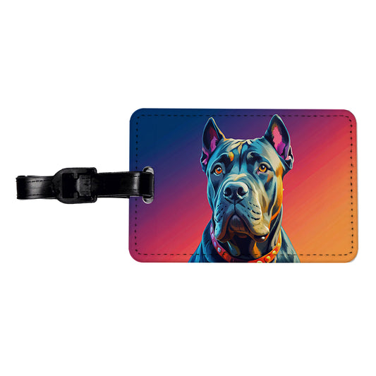 Cane Corso Dog Pop Art Travel Faux Leather Luggage Tag