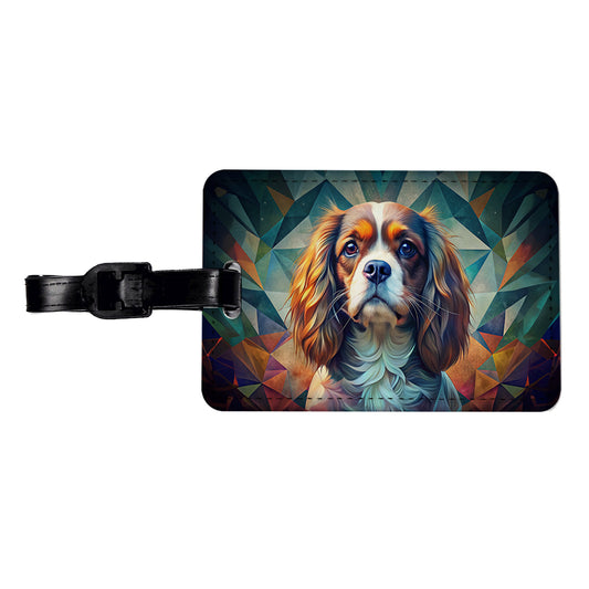Cavalier King Charles Spaniel Abstract Stylized Art Travel Faux Leather Luggage Tag