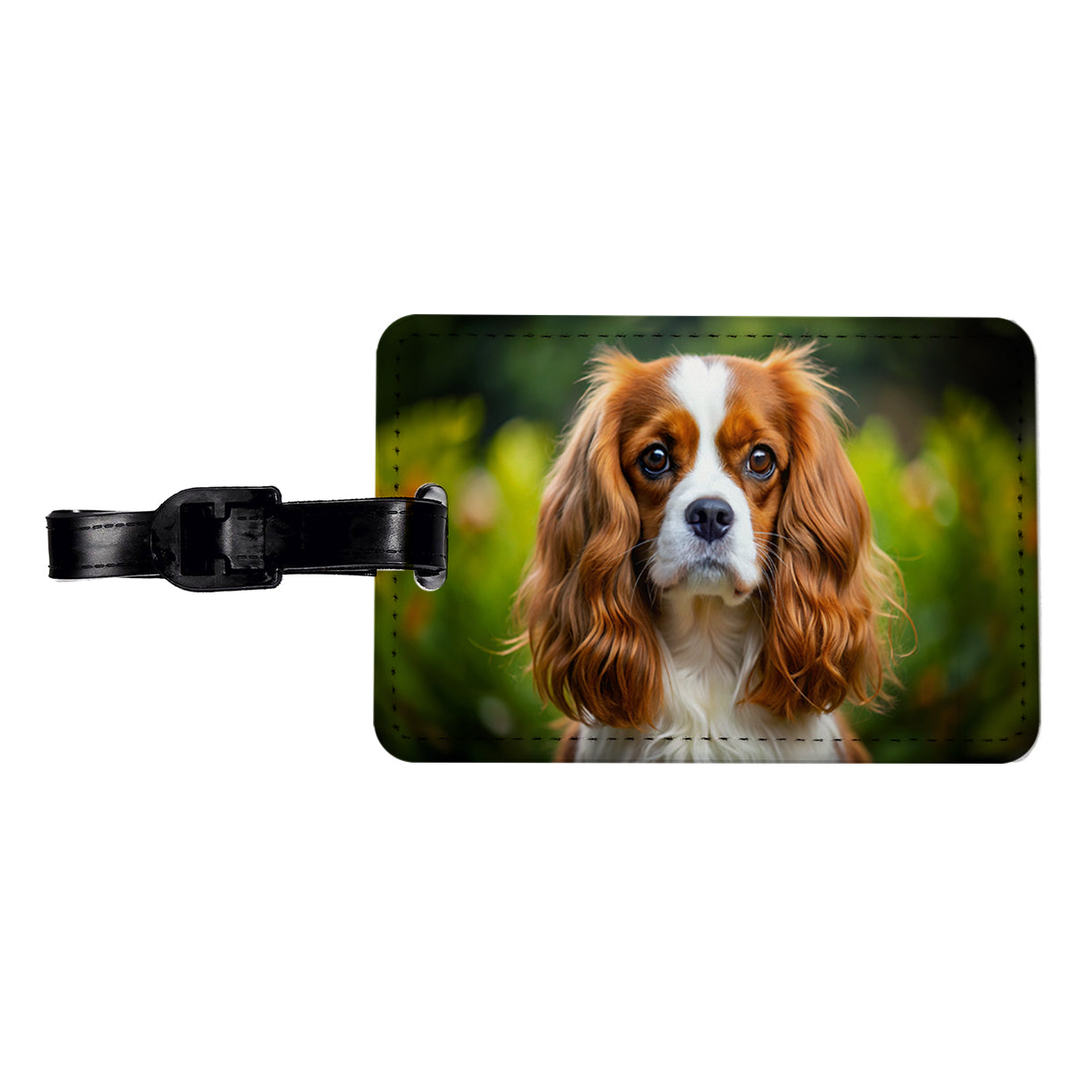 Cavalier King Charles Spaniel Dog Photo Travel Faux Leather Luggage Tag