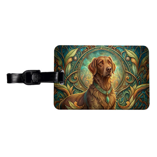 Chesapeake Bay Retriever Dog Art Nouveau Travel Faux Leather Luggage Tag