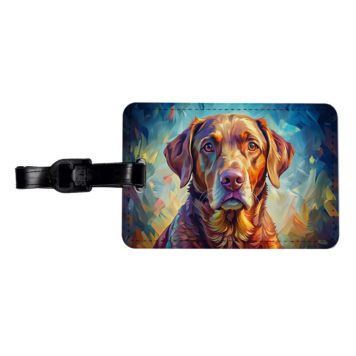 Chesapeake Bay Retriever Dog Pop Art Travel Faux Leather Luggage Tag