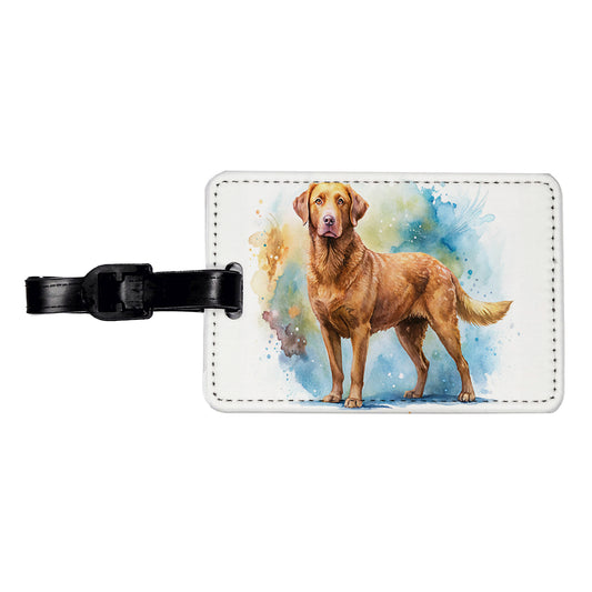 Chesapeake Bay Retriever Dog Watercolor Style Travel Faux Leather Luggage Tag