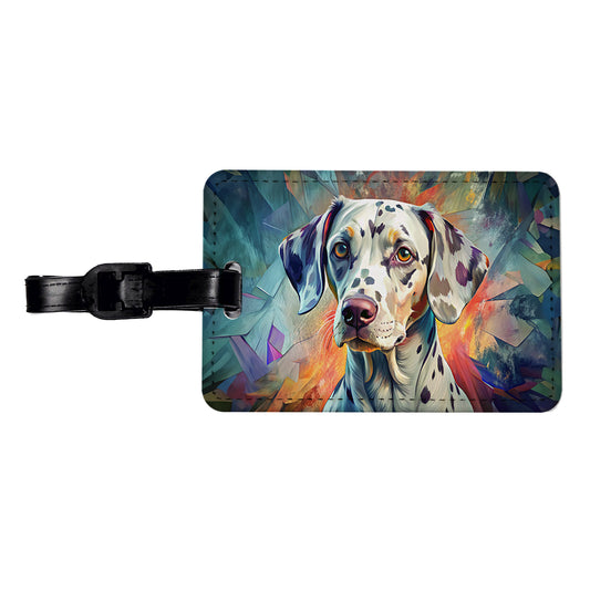 Dalmatian Dog Contemporary Art Travel Faux Leather Luggage Tag