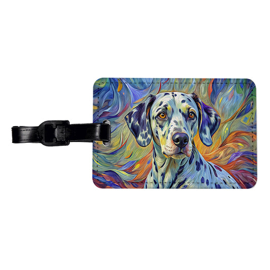 Dalmatian Dog Expressionism Art Travel Faux Leather Luggage Tag