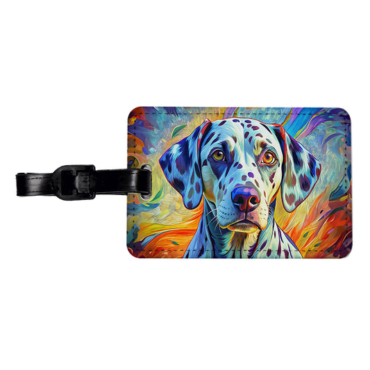 Dalmatian Dog Pop Art Travel Faux Leather Luggage Tag