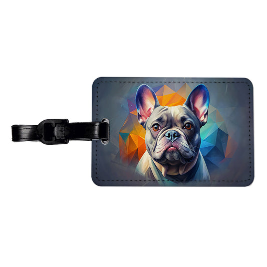French Bulldog Frenchie Dog Contemporary Art Travel Faux Leather Luggage Tag