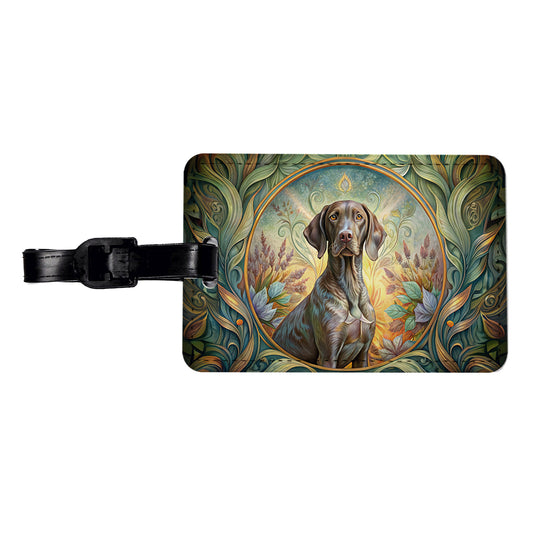German Shorthaired Pointer Dog Art Nouveau Travel Faux Leather Luggage Tag