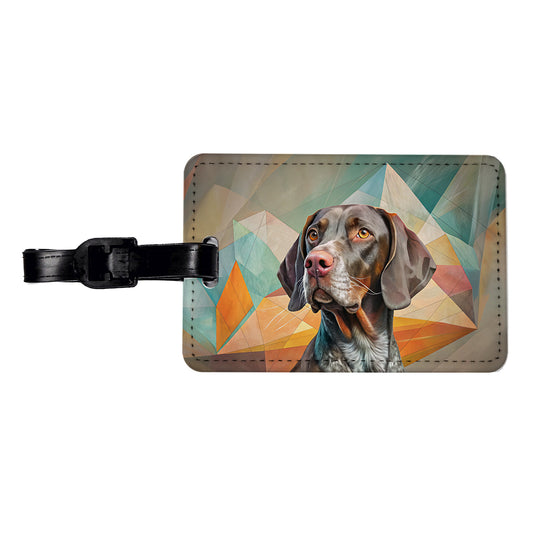 German Shorthaired Pointer Dog Contemporary Art Travel Faux Leather Luggage Tag