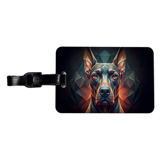 Great Dane Dog Abstract Stylized Art Travel Faux Leather Luggage Tag