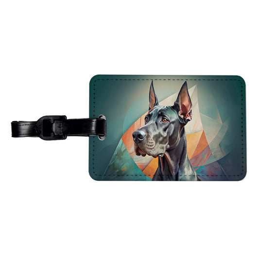 Great Dane Dog Contemporary Art Travel Faux Leather Luggage Tag