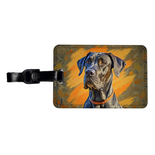 Great Dane Dog Pop Art Travel Faux Leather Luggage Tag