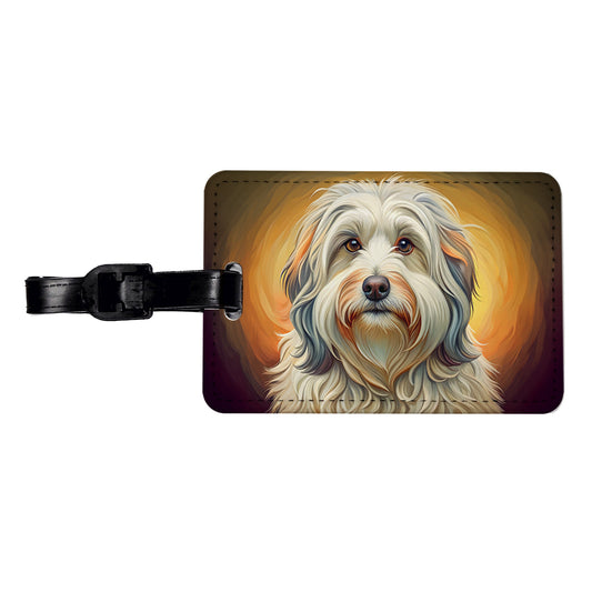 Havanese Dog Art Nouveau Travel Faux Leather Luggage Tag