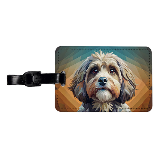 Havanese Dog Contemporary Art Travel Faux Leather Luggage Tag