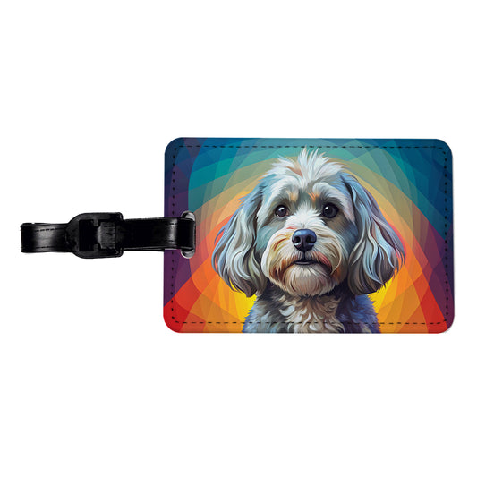 Havanese Dog Pop Art Travel Faux Leather Luggage Tag