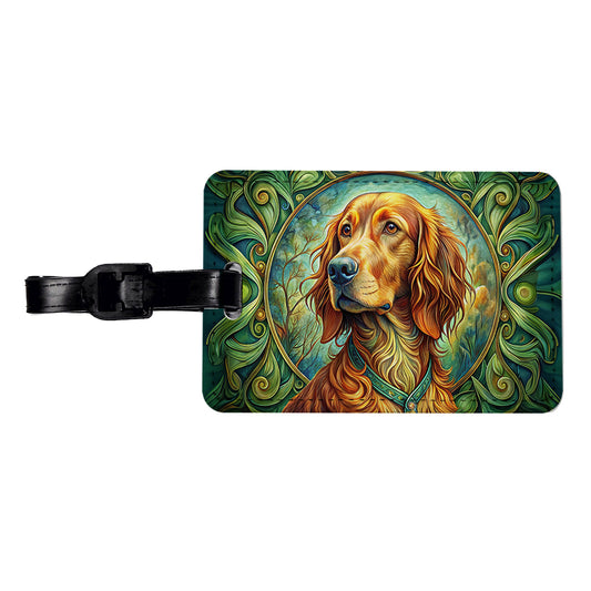 Irish Setter Dog Art Nouveau Travel Faux Leather Luggage Tag