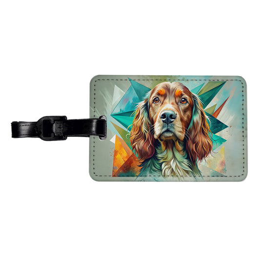 Irish Setter Dog Contemporary Art Travel Faux Leather Luggage Tag