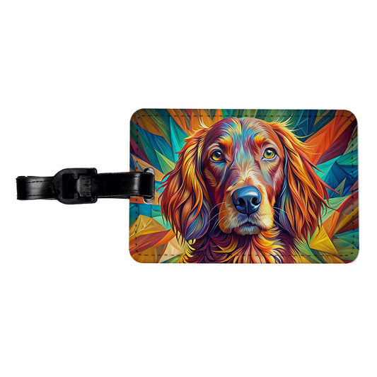 Irish Setter Dog Pop Art Travel Faux Leather Luggage Tag