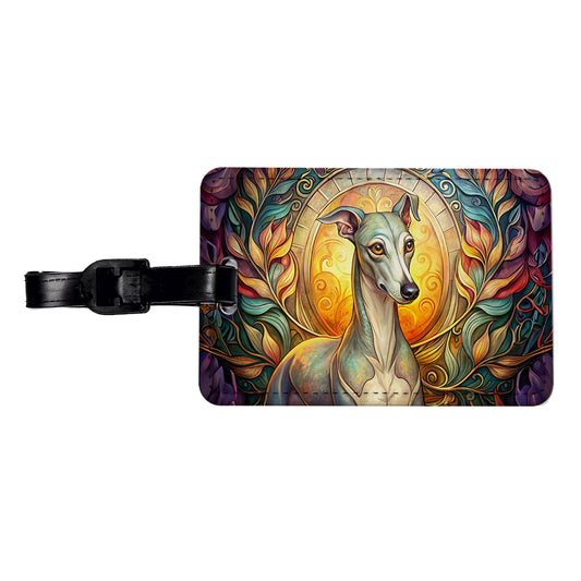 Italian Greyhound Dog Art Nouveau Travel Faux Leather Luggage Tag