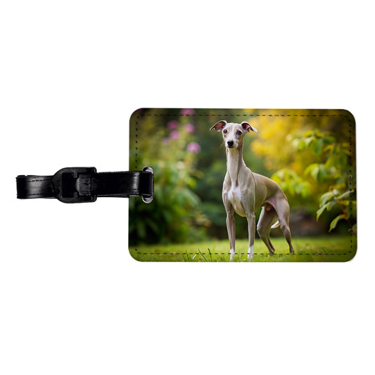Italian Greyhound Dog Photo Travel Faux Leather Luggage Tag