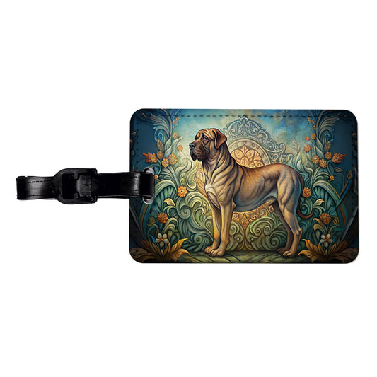 Mastiff Dog Art Nouveau Travel Faux Leather Luggage Tag