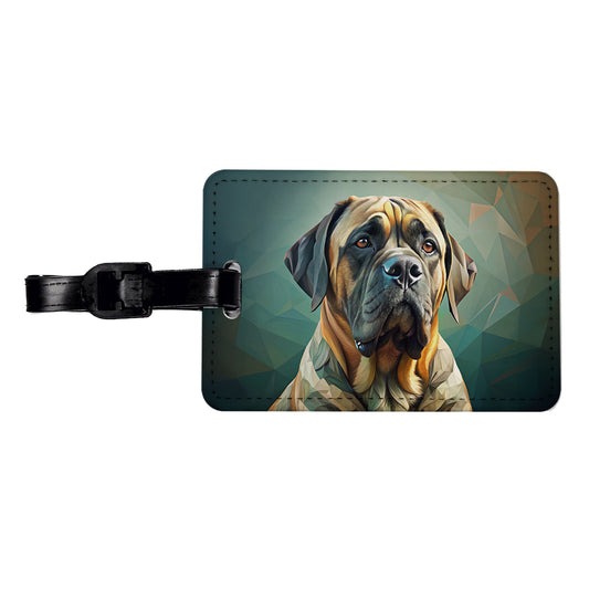 Mastiff Dog Contemporary Art Travel Faux Leather Luggage Tag
