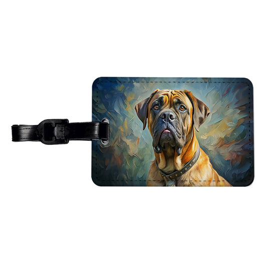 Mastiff Dog Expressionism Art Travel Faux Leather Luggage Tag