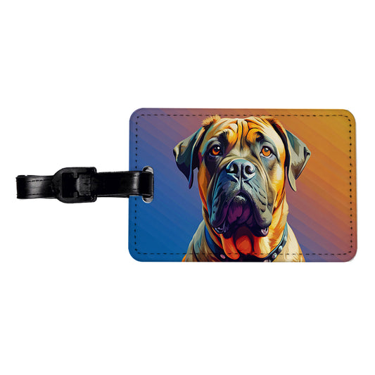 Mastiff Dog Pop Art Travel Faux Leather Luggage Tag