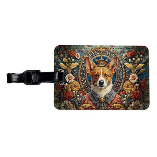 Pembroke Welsh Corgi Dog French Bohemian Art Travel Faux Leather Luggage Tag