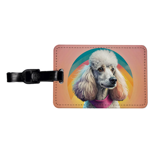 Poodle Dog Contemporary Art Travel Faux Leather Luggage Tag