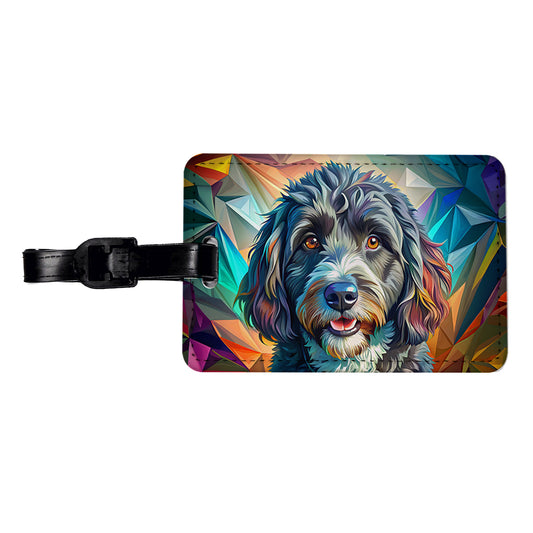 Portuguese Water Dog Pop Art Travel Faux Leather Luggage Tag