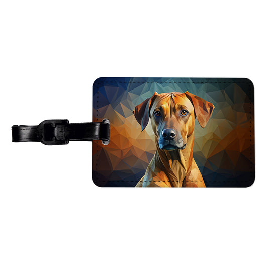 Rhodesian Ridgeback Dog Abstract Stylized Art Travel Faux Leather Luggage Tag