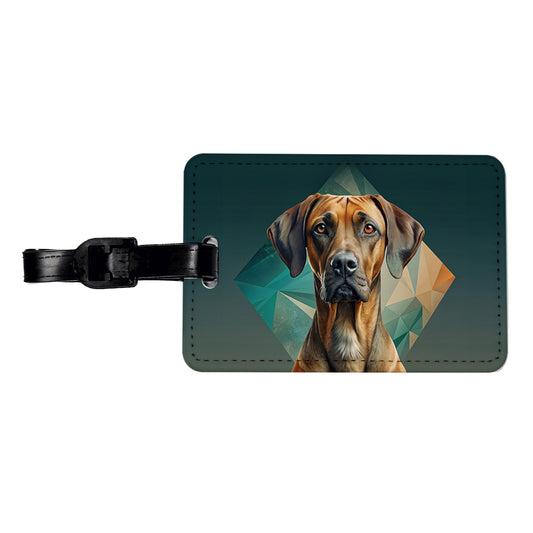 Rhodesian Ridgeback Dog Contemporary Art Travel Faux Leather Luggage Tag