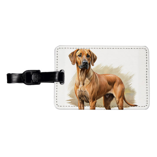 Rhodesian Ridgeback Dog Illustration Travel Faux Leather Luggage Tag