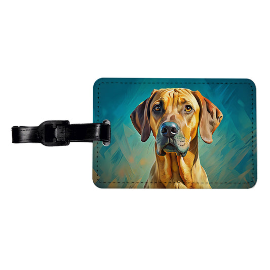 Rhodesian Ridgeback Dog Pop Art Travel Faux Leather Luggage Tag