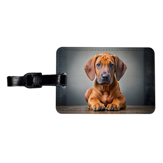 Rhodesian Ridgeback Dog Puppy Photo Travel Faux Leather Luggage Tag