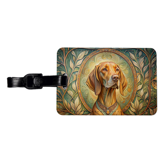 Vizsla Dog Art Nouveau Travel Faux Leather Luggage Tag