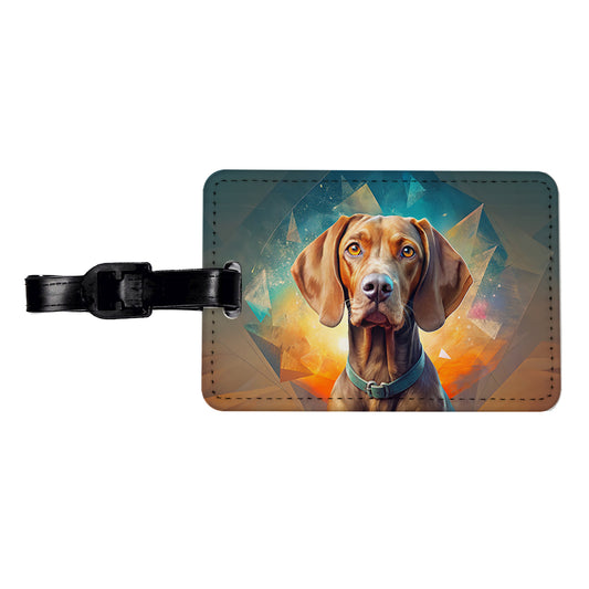 Vizsla Dog Contemporary Art Travel Faux Leather Luggage Tag