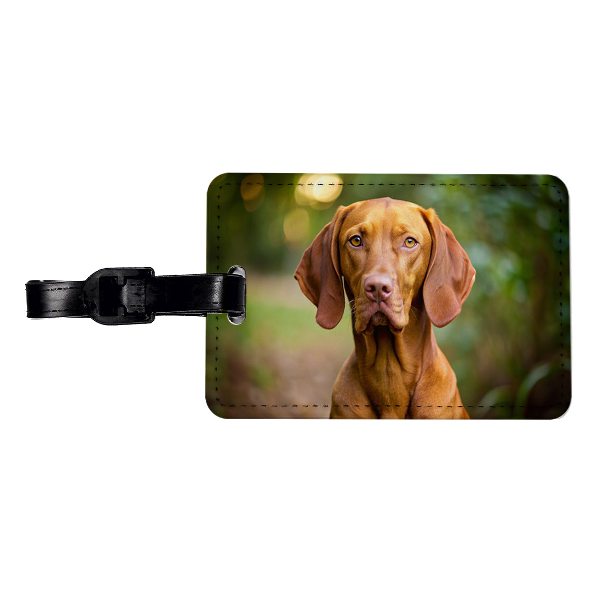 Vizsla Dog Photo Travel Faux Leather Luggage Tag