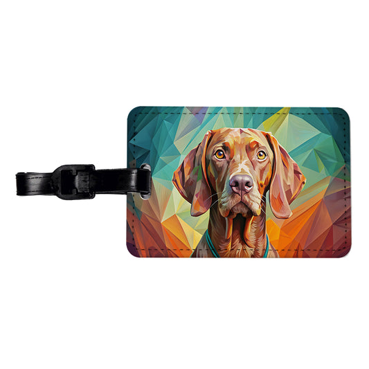Vizsla Dog Pop Art Travel Faux Leather Luggage Tag