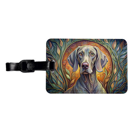 Weimaraner Dog Art Nouveau Travel Faux Leather Luggage Tag