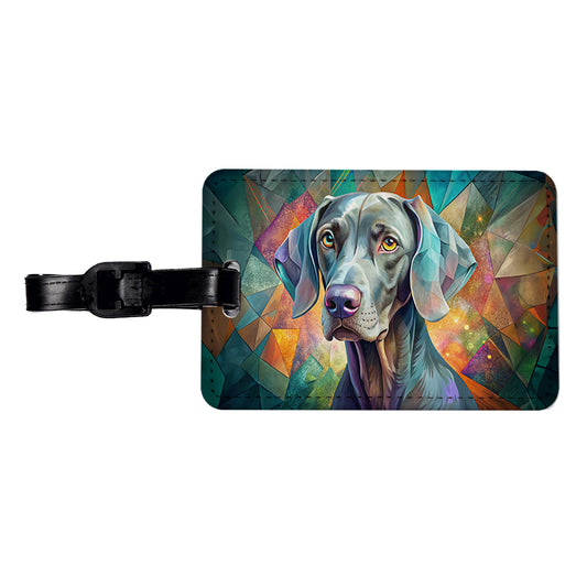 Weimaraner Dog Contemporary Art Travel Faux Leather Luggage Tag