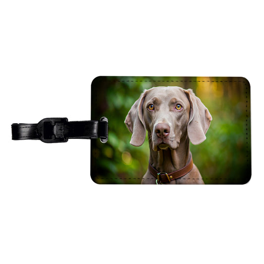 Weimaraner Dog Photo Travel Faux Leather Luggage Tag