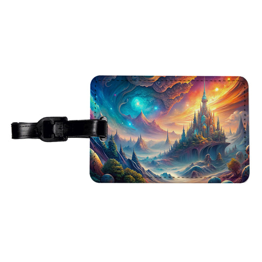 Fantasy World Abstract Art Travel Faux Leather Luggage Tag