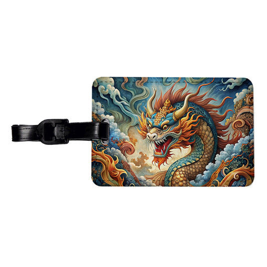 Japanese Asian Spirit Dragon Art Travel Faux Leather Luggage Tag
