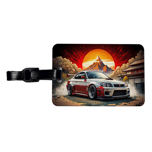 Japanese JDM Tuner Car Art Travel Faux Leather Luggage Tag