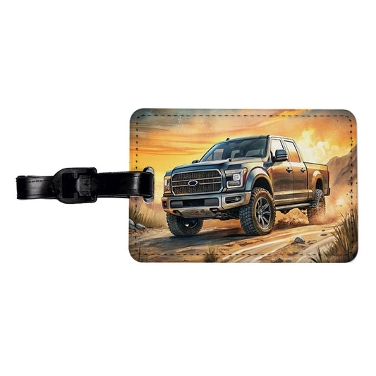 Modern Off-Road Truck Art Travel Faux Leather Luggage Tag