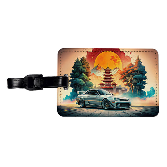 Retro Classic JDM Tuner Car Art Travel Faux Leather Luggage Tag