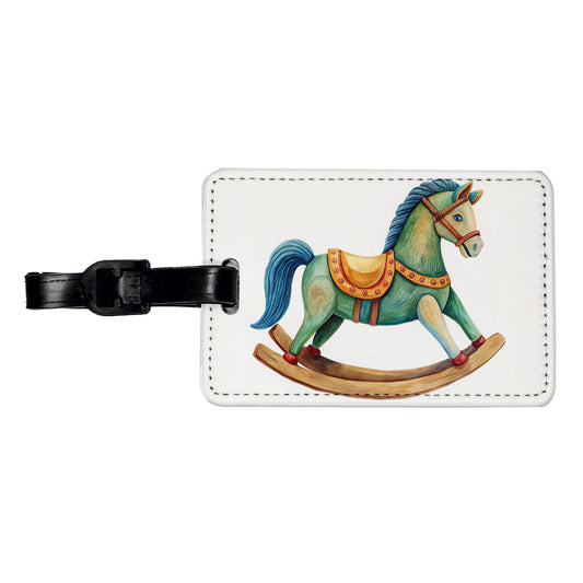 Rocking Horse For A Boy Travel Faux Leather Luggage Tag