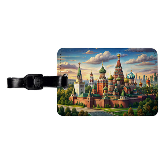 Russian Kremlin Moscow Russia Travel Faux Leather Luggage Tag