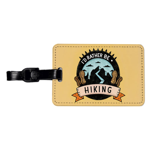 I'd Rather Be Hiking Travel Faux Leather Luggage Tag